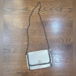 Borse In Pelle Chain Strap Beige Crossbody Bag